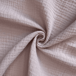 Ткань Муслин Жатый, цвет Пыльно-Розовый (на отрез)  в Куровском