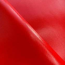 Ткань ПВХ 600 гр/м2 плотная, Красный (Ширина 150см), на отрез  в Куровском