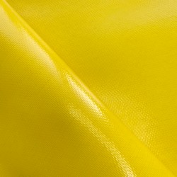 Ткань ПВХ 600 гр/м2 плотная, Жёлтый (Ширина 150см), на отрез  в Куровском