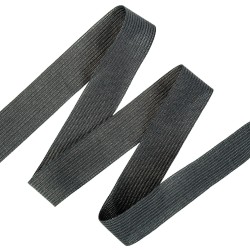 Окантовочная лента-бейка, цвет Чёрный 22мм (на отрез)  в Куровском