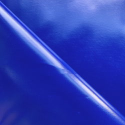 Ткань ПВХ 450 гр/м2, Синий (Ширина 160см), на отрез  в Куровском