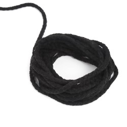 Шнур для одежды тип 2,  Чёрный (плетено-вязаный/полиэфир)  в Куровском