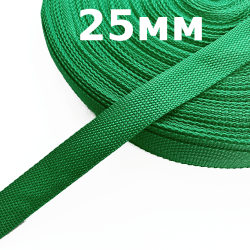 Лента-Стропа 25мм, цвет Зелёный (на отрез)  в Куровском